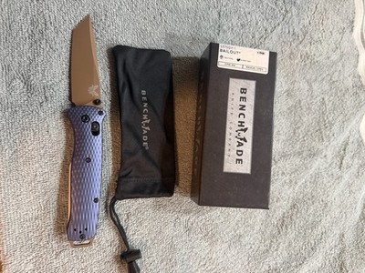Benchmade Bailout Crater Blue Aluminum 537FE-02 Folding Pocket Knife