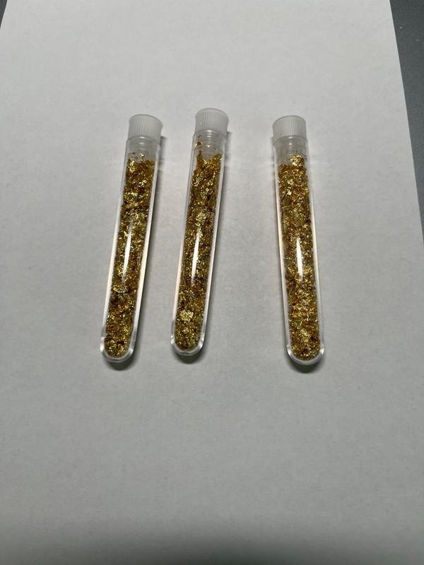 THREE -  3 inch tubes of Gold Leaf, a wonderful party favor or gift idea!