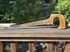 Disston USA keyhole saw wood handle 14" blade antique