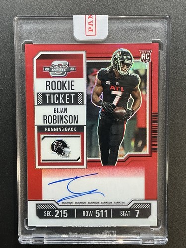 2023 Contenders Optic Bijan Robinson Red Rookie Ticket Auto RC 37/99 Falcons 103 - Picture 4 of 15