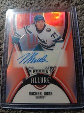 2025-26 UD Allure Hockey Michael Misa Red Rainbow Rookie Auto SSP #AR-MM Sharks