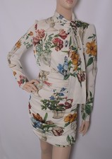 Dolce&Gabbana Women Multicolor Mini Dress Silk Floral Print Bodycon Wrap IT 40 S