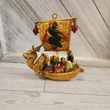 Vintage 1940  s Celluloid Japanese Dragon Boat with 7 Gods, made in Japan