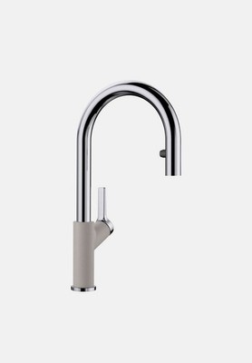 BLANCO Urbena 1.5 GPM Kitchen Faucet w/Pullout Spray Chrome/Concrete Grey 526399