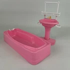 Barbie Doll So Much To Do Bathroom Playset Bathtub Sink Pink Vintage 90s