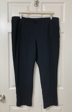 Chico  s 3 Black Ponte Knit Pull On Ankle Pants 16 Business Casual Office Career