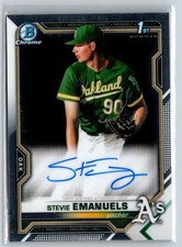 2021 Bowman #CPA-SE Stevie Emanuels Chrome Prospect Autographs E22