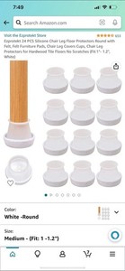 Ezprotek 24PCS Silicone Chair Leg Floor Protectors White Round, Protects Floors