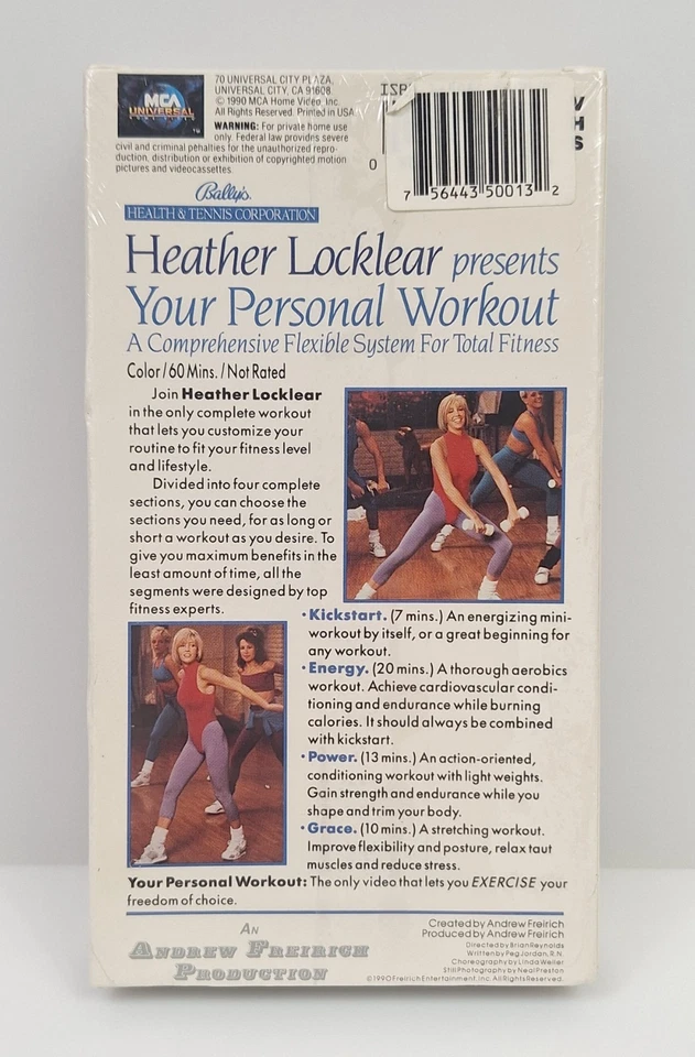 Vintage Heather Locklear presents Your Personal Workout VHS 1990 NEW Ballys MCA Foto 2 de 4