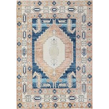 4'10"x6'9" Peach Color Pure Wool Rug Anatolian Village Design Hand Knotted 2109