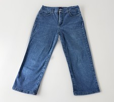 NYDJ Women  s Size 8 Marilyn Straight Capri Jeans Blue Denim Lift Tuck USA