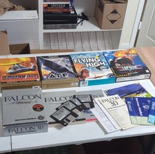 PC Big box Flight sim Lot.  Top Gun, Janes ATF,  Falcon 3.0, Comanche, Flying 