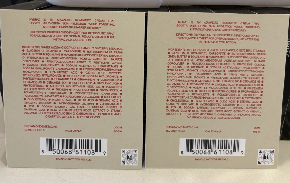 Crema hidratante hidrolipídica bioactiva Dr. Diamond's Metacine HYDR/O (2) 0,07 oz cada una Foto 2 de 2