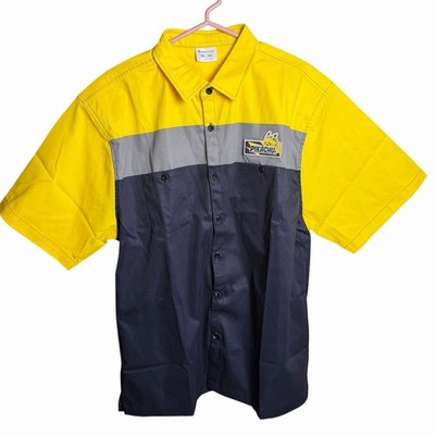 Pokémon Center Pikachu Racing Color Block Button Shirt Men s 3XL NWT Exclusive