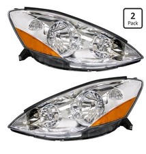 Chrome Headlights For 2006-2010 Toyota Sienna Halogen Headlamps Wbulbs Lr