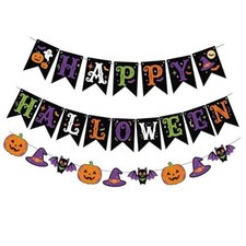 Halloween Banner Spooky Horror Bunting Garland Partyecorations for Indoor D
