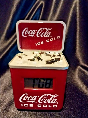 Coca Cola Digital Alarm Clock Retro Cooler 1996 Vintage Collectible “Ice Cold”
