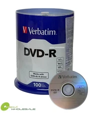 VERBATIM Blank 16X DVD-R DVDR 4.7GB Branded Logo 100pk Spindle Recordable Disc