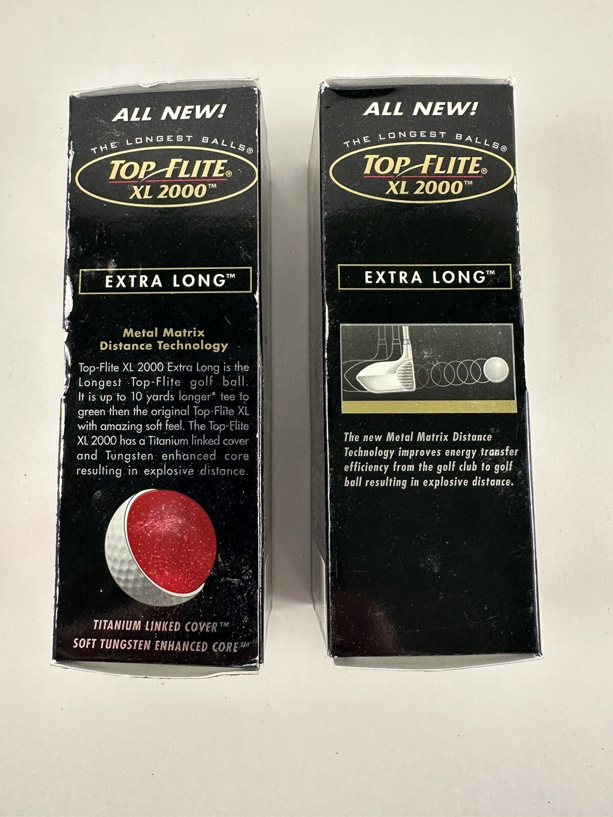 *New* Spalding Top-Flite XL 2000 Extra Long Golf Balls 2 boxes= 6 balls total