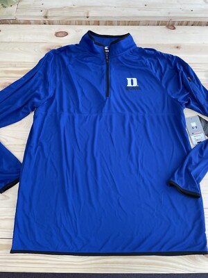 NWT Men s Duke Quarter Zip Pullover Royal Blue & White XL SI24
