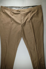 Mens Angelo Rossi Tan Flat Front Dress Pants 60W NEW