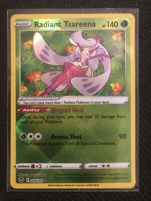 radiant tsareena pokemon card Radiant Tsareena 016/195 Radiant Rare Silver Tempest Pokemon TCG NM