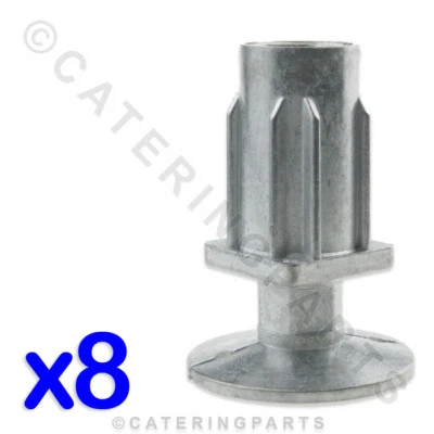 CPUK PACK x 8 - 30mm SQUARE TABLE LEGS ADJUSTABLE FOOT INSERTS FOR CATERING TABLES