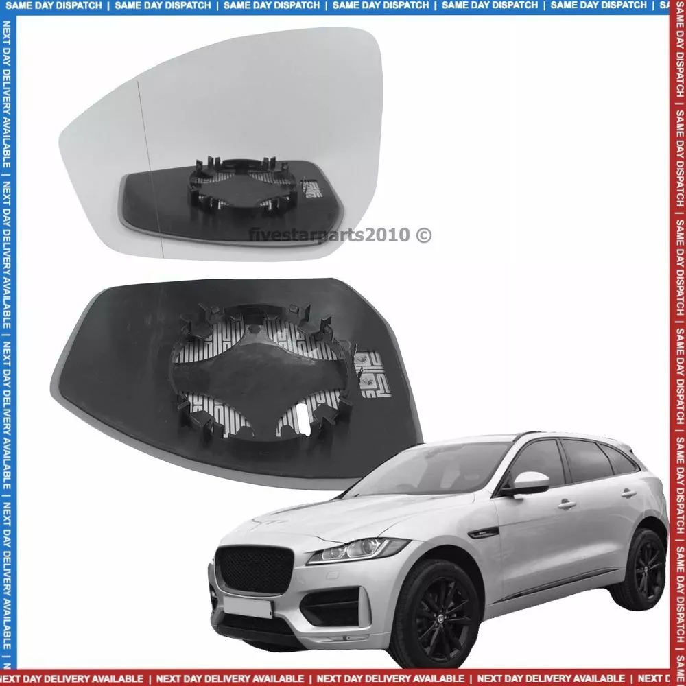 Jaguar F Pace Left Passenger wing mirror glass 2016 2023 side Wide Angle Heated