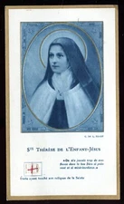 Relic Holy Card St. Therese Children jesus  of Lisieux