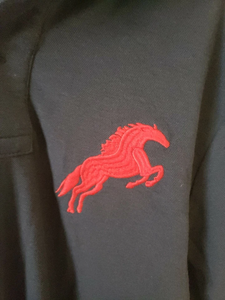 Camisa polo masculina Jaco jeans ajuste vintage bordada 2 lados Panamá #3 azul tamanho M - Imagem 3 de 4