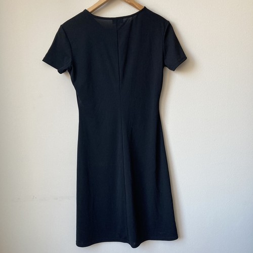 Mica Sheath Dress Women's Sz S Small Black V-neck Short Sleeves Stretch NEW - Picture 2 of 4