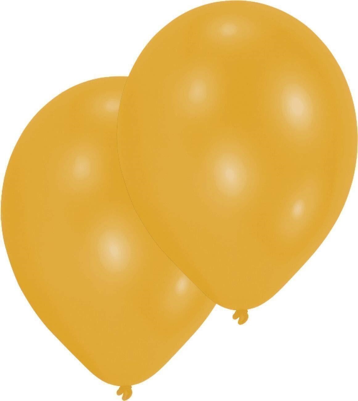 Amscan: 10 Latex Balloons Metallic Gold 27.5Cm/1 -