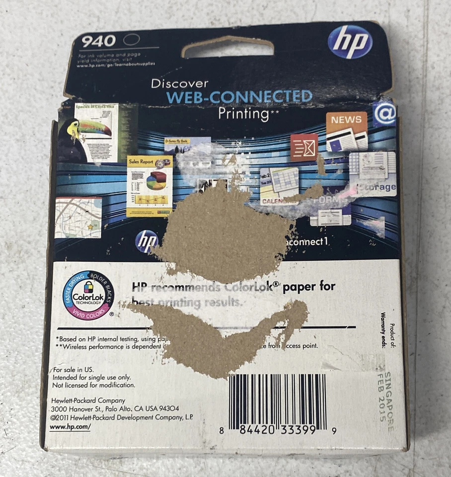 Cartucho de Tinta HP 940 Preto Impressora Officejet (C4902AN) Fabricante de Equipamento Original Novo - Imagem 2 de 3