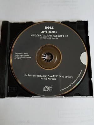 Dell Application Cyberlink Power DVD DX 8.0 Software Application Disk CD