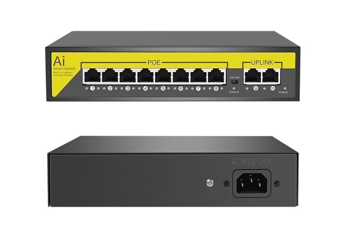 SWITCH HI-POE DA ESTERNO 8 PORTE POE 2 UPLINK 10/100/1000 | SF-SW8FE2GE-2BT- 120W-OUT | Shop Online