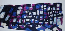 JONES NEW YORK Navy/Multi Silk Print Rectangular Scarf 10 X 57 EXC