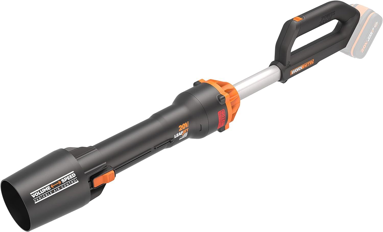 WORX Soffiatore a Batteria 20V WG543E.9 Brushless Potente Leggero e Pratico...