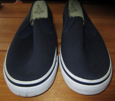 Basic Edition Blue Cotton Canvas Shoes Men's 10.5 Slip Ons