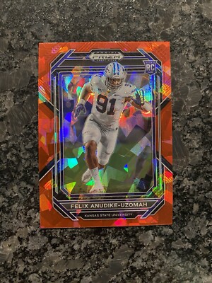 2023 Panini Prizm Draft Felix Anudike-Uzomah Rookie Red Cracked Ice Prizm #190