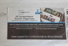 Mainstays 2Pack 24 Compartment Drawer Organizer  (12x12x 4.3) woven fabric 