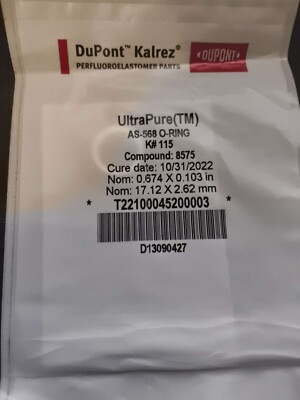 Dupont Kalrez Ultrapure AS-568 O-Ring K#115 Compound: 8575 (17.12 X 2.62 mm)