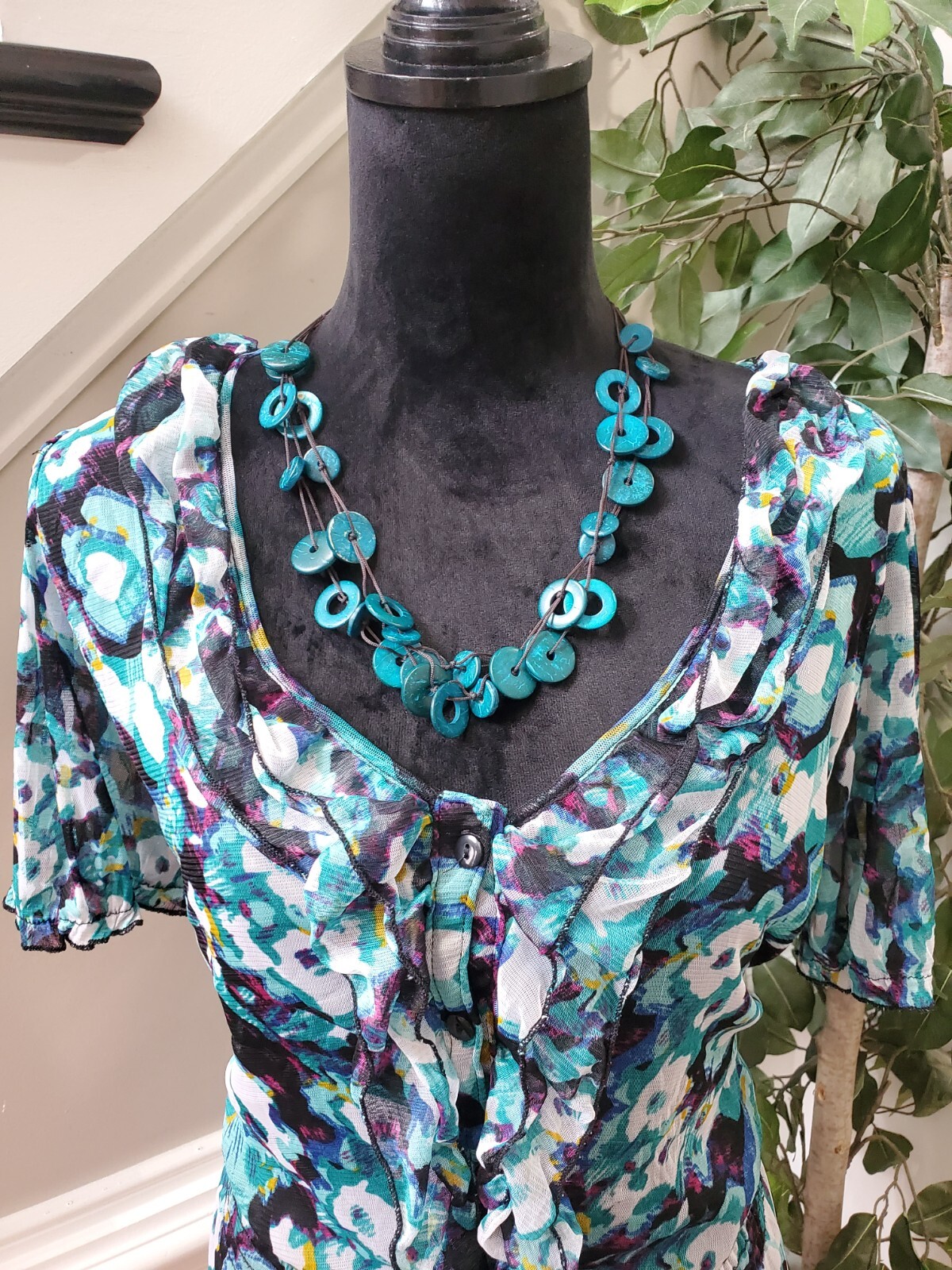 Notations Womens Multicolor 100% Polyester Scoop … - image 2