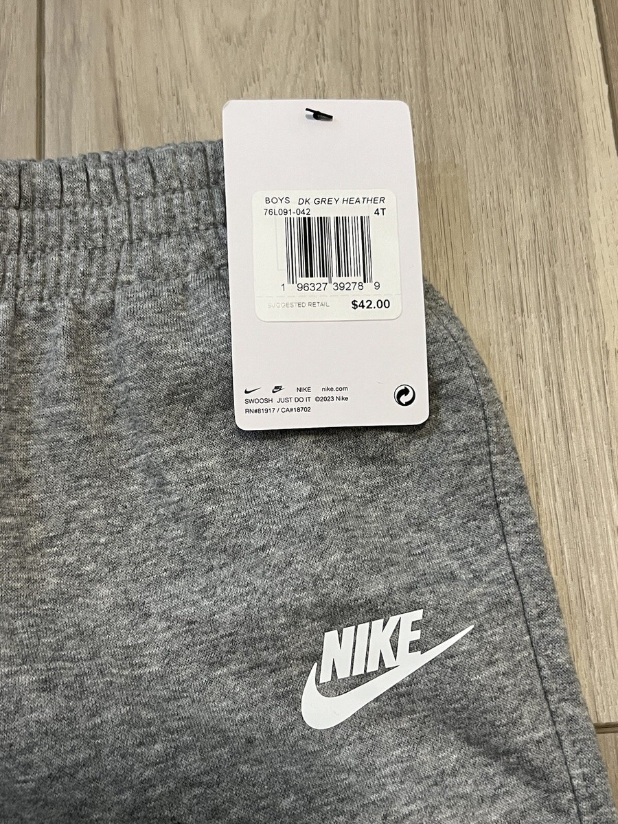 NWT Nike Toddler Boys Fleece Ribbed Cuff Jogger Sweat Pants 76L091
