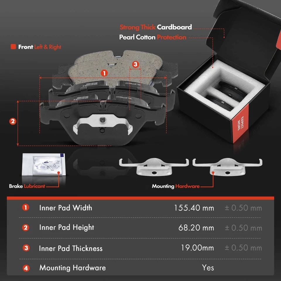 Rotor delantero perforado y pastillas de freno de cerámica para BMW 335i 2007-2013 335d 335is 335xi Foto 3 de 4