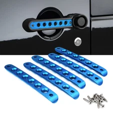 BLUE Aluminum Trim Door Handle Insert Protector for 2007-2018 Jeep Wrangler JK