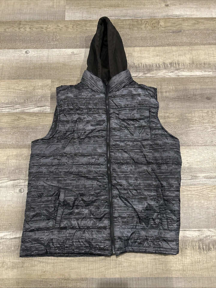 CHALECO HINCHADO ECKO ILIMITADO Talla 2XL PLATEADO FLYKNIT NEGRO POLAR CAPUCHA UnLtd supreme Foto 2 de 3