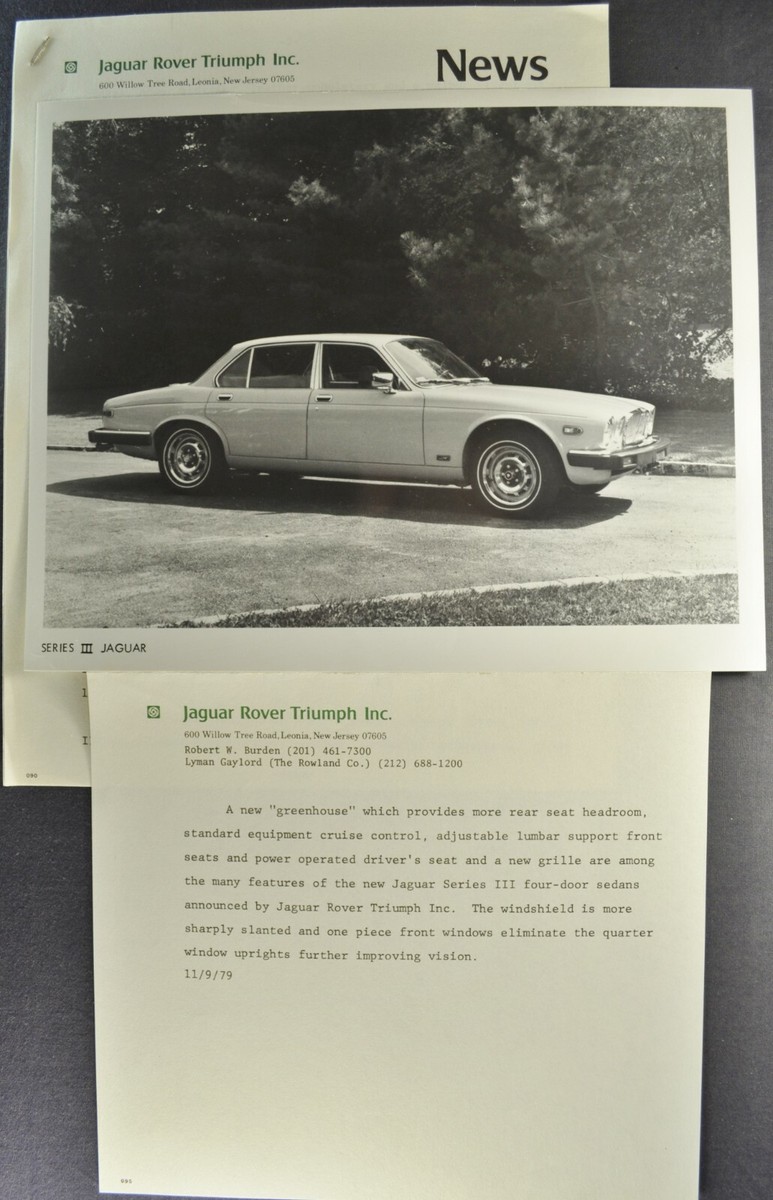 1980 Jaguar XJ Series III Press Release Photo +Text XJ6 XJ12