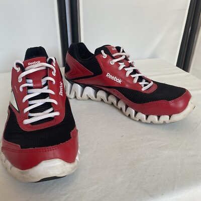 Reebok Men Size 6 Or Womens Size 7.5 Red Sneakers Zigtech J95013