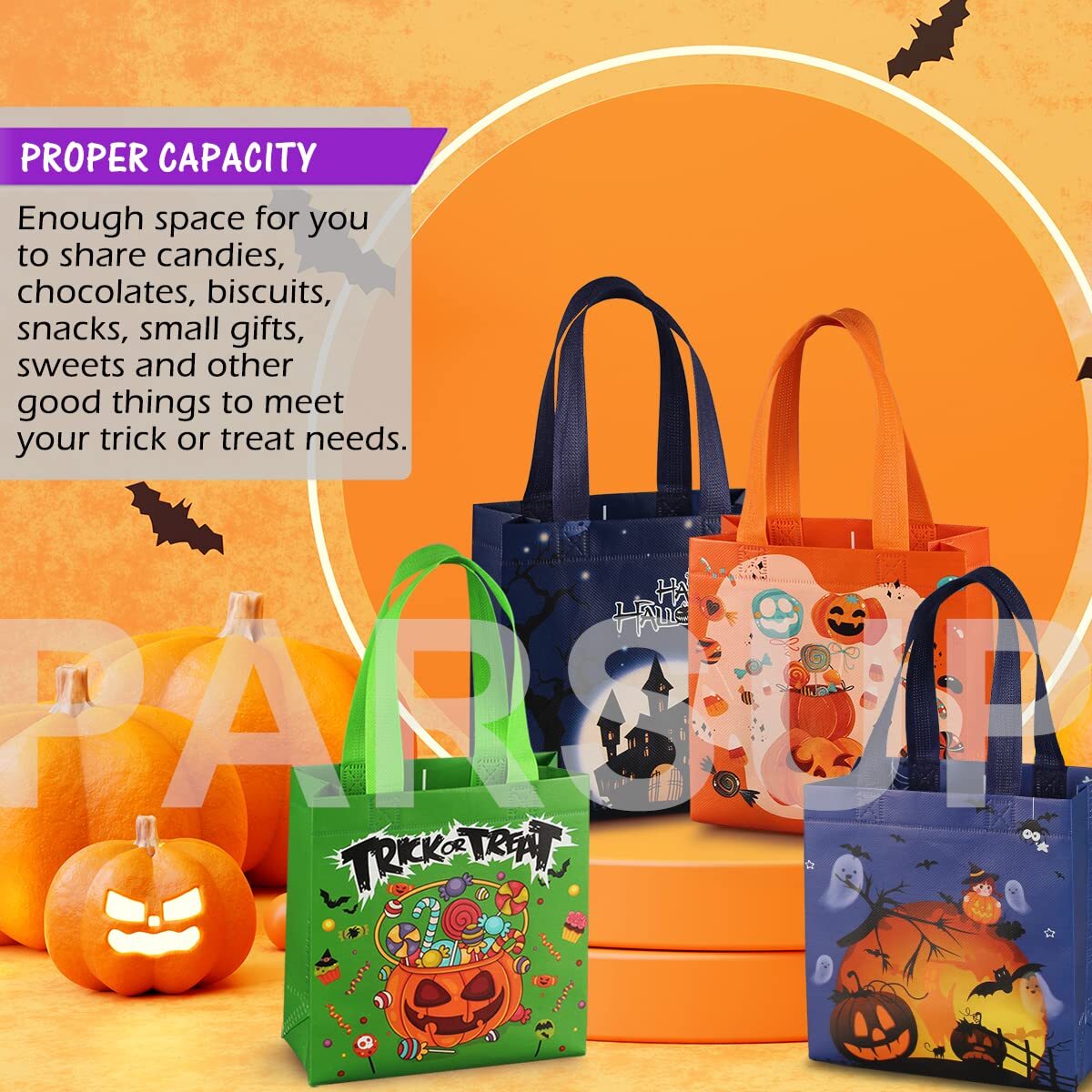 AhfuLife 120 sachets à bonbons pour Halloween, 6 designs de