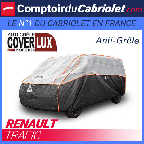 Bâche Coverlux Premium pour Renault Trafic : bâche haut de gamme anti-grêle en néoprène renforcé